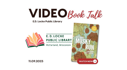 Graphic reading Video Book Talk with image of Musky Run by Jeff Nania