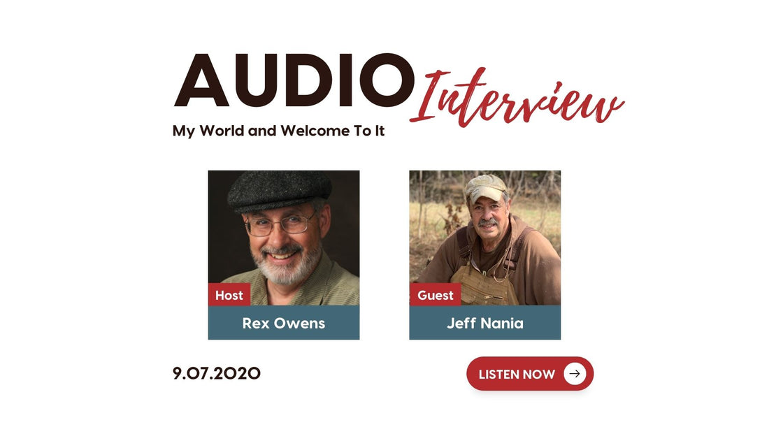 Graphic reading Audio Interview with image of Rex Owens and Jeff Nania